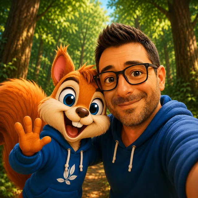 Arnaud Delbrel, avec la mascotte du groupe Talence