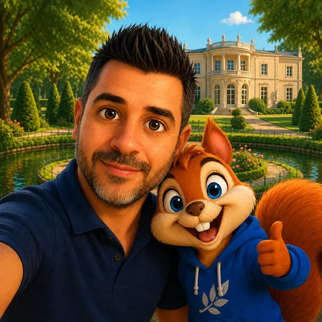 Stéphane Delgado, avec la mascotte du groupe Talence